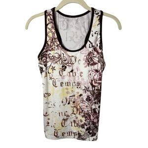 So Sporty Graphic Y2K Hidden Cami Scoop Neck Racerback Tank Top Women’s Large